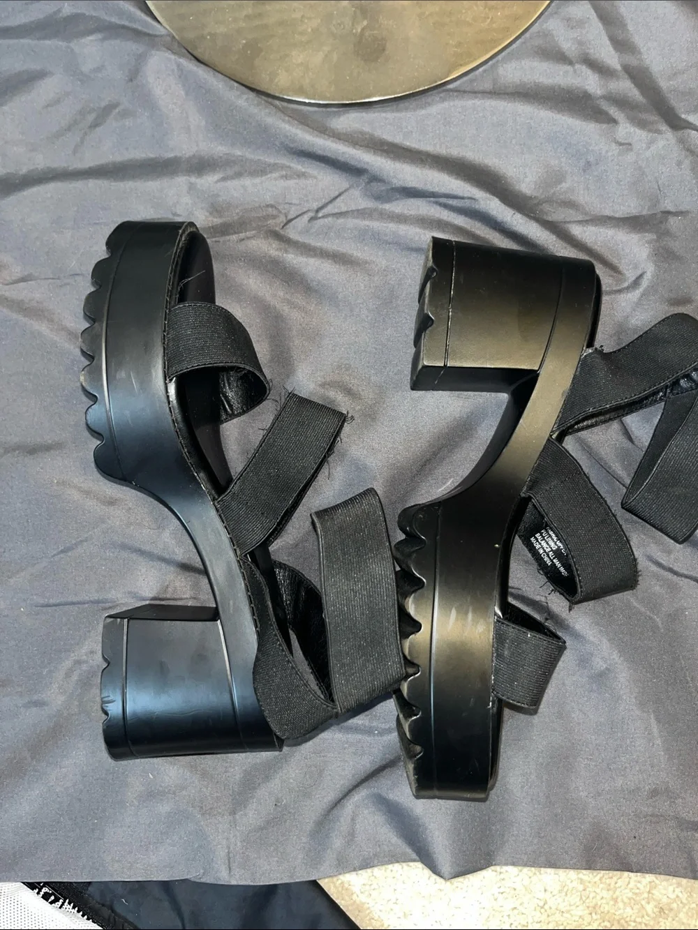 Madden Girl Black Chunky Platform Strappy Sandals